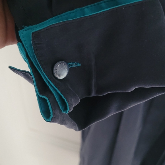 Equipment Ravena Navy Blue & Turquoise Silk Blend Dress - Size Medium NWT - Picture 7 of 10